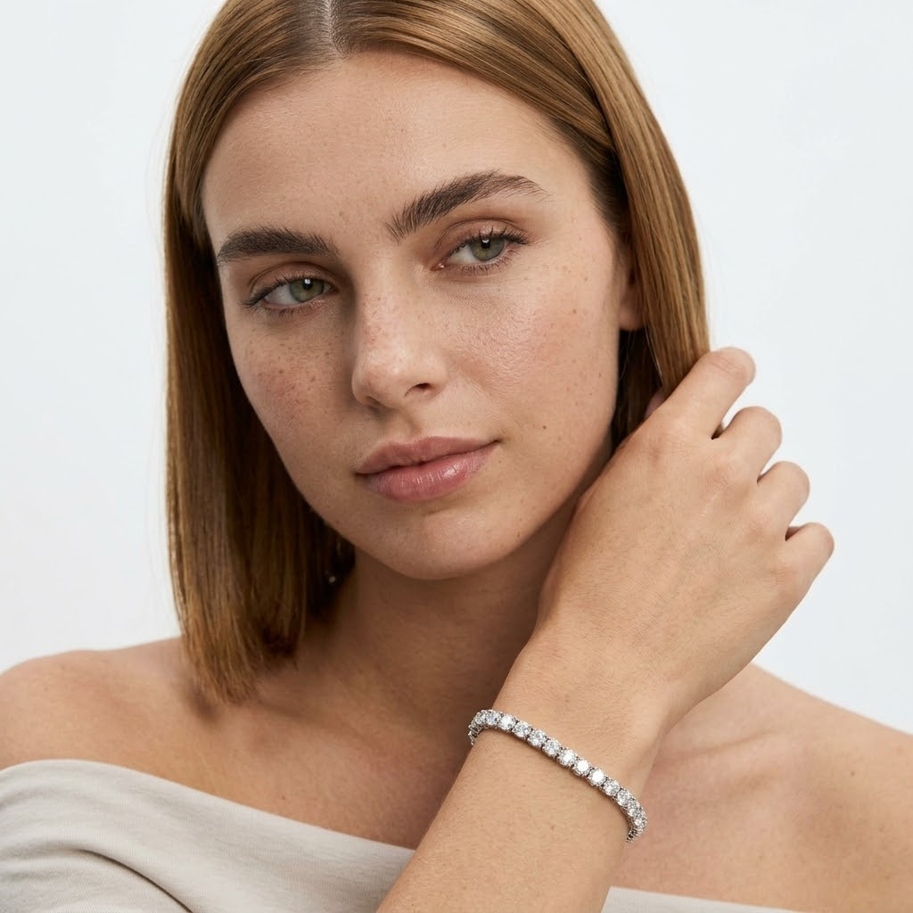 5.00 Carat D-E/VS Lab Grown Diamond Tennis Bracelet 9k White Gold Ready To Ship