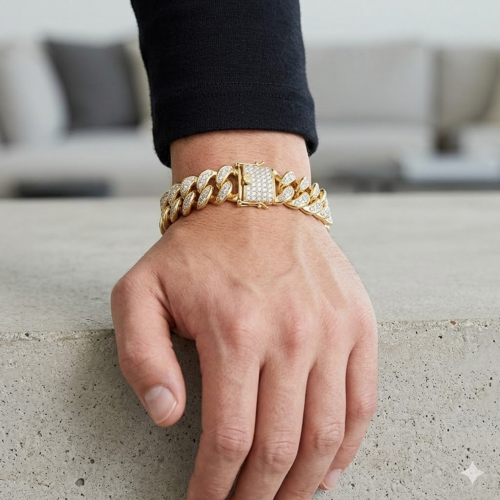 Tennisarmband mit rundem, im Brillantschliff geschliffenem, im Labor gezüchtetem Diamanten in Krappenfassung aus Gold und Platin