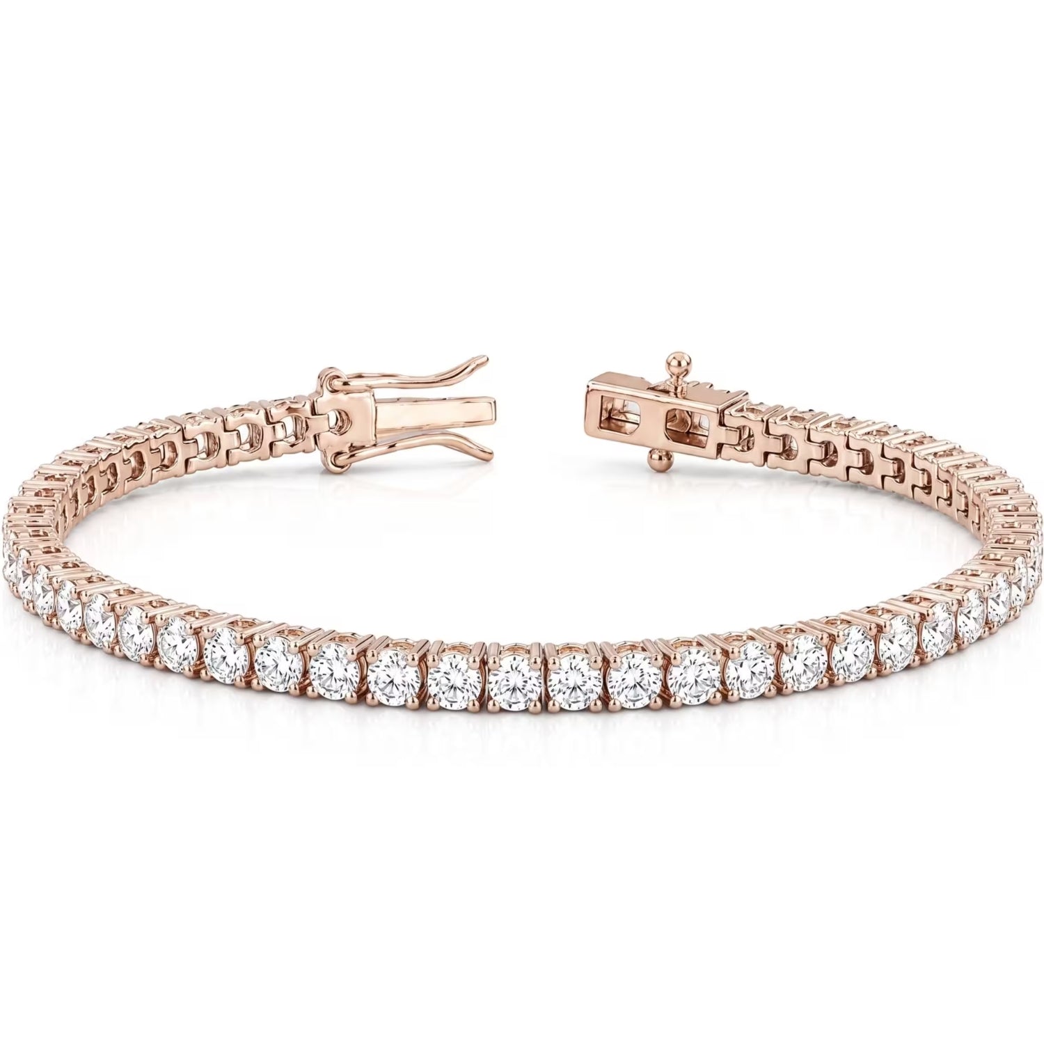 diamond tennis bracelet for women in 9k rose gold and 18k rose gold for women