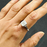 Asscher Cut Lab Grown Diamond Bezel Set Solitaire Ring in 9K White Gold | Bezel Set