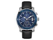 GUESS Men's Chronograph Watch – Leather Strap, Stainless Steel Case, Quartz Movement