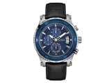 GUESS Men's Chronograph Watch – Leather Strap, Stainless Steel Case, Quartz Movement