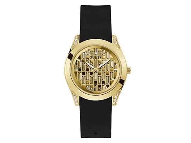 GUESS Damenuhr Classic GW0109L1 – Goldfarbenes Zifferblatt, Kautschukarmband, Quarzwerk