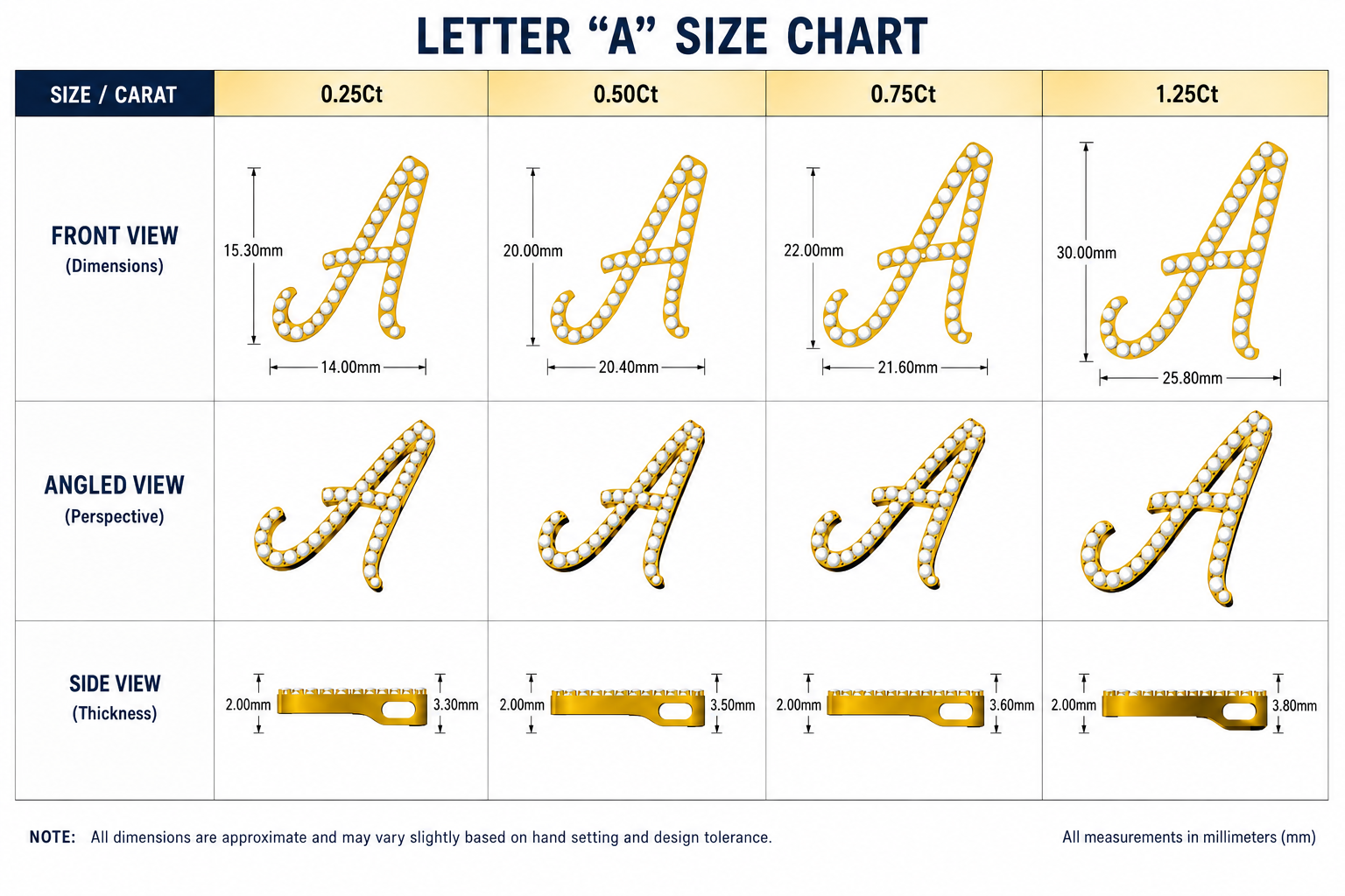 Diamond Initial Pendant in Gold & Platinum | A-Z Personalized Pendant Without Chain