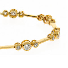WGI FG/VS-SI 3.00ct Natural Round Diamond Bracelet, 9K Yellow Gold Ready To Ship