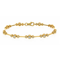 WGI FG/VS-SI 3.00ct Natural Round Diamond Bracelet, 9K Yellow Gold Ready To Ship