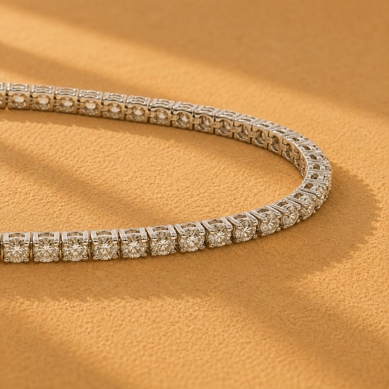 WGI 7.01Ct Natural Round Diamond Tennis Bracelet 18k White Gold Ready To Ship