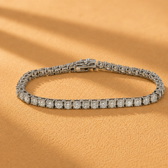 WGI 8.10ct Natural Round Diamond Tennis Bracelet in Platinum Ready To Ship