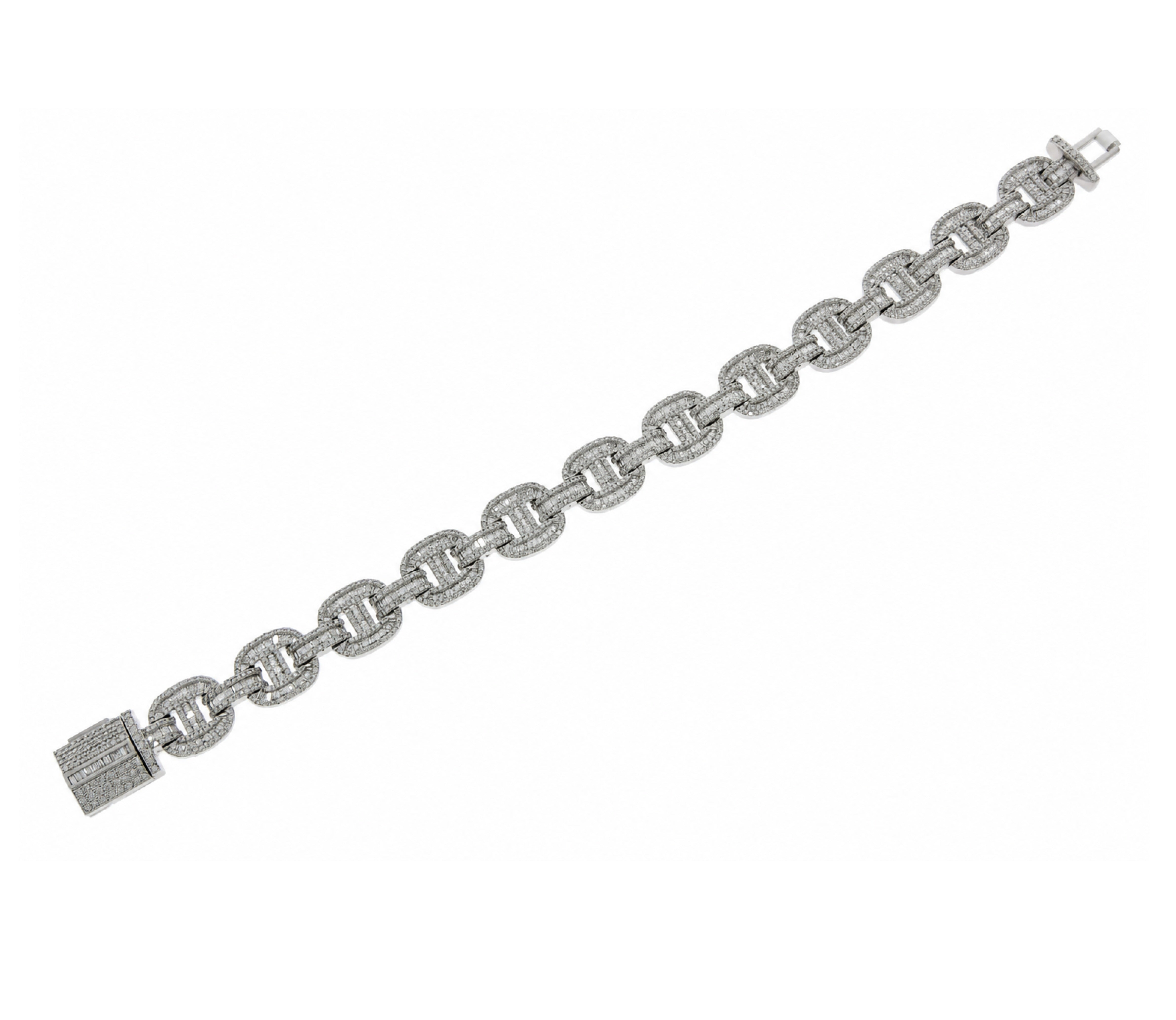 WGI 8.02Ct Natural Round Diamond Vintage Bracelet 18k White Gold Ready To Ship