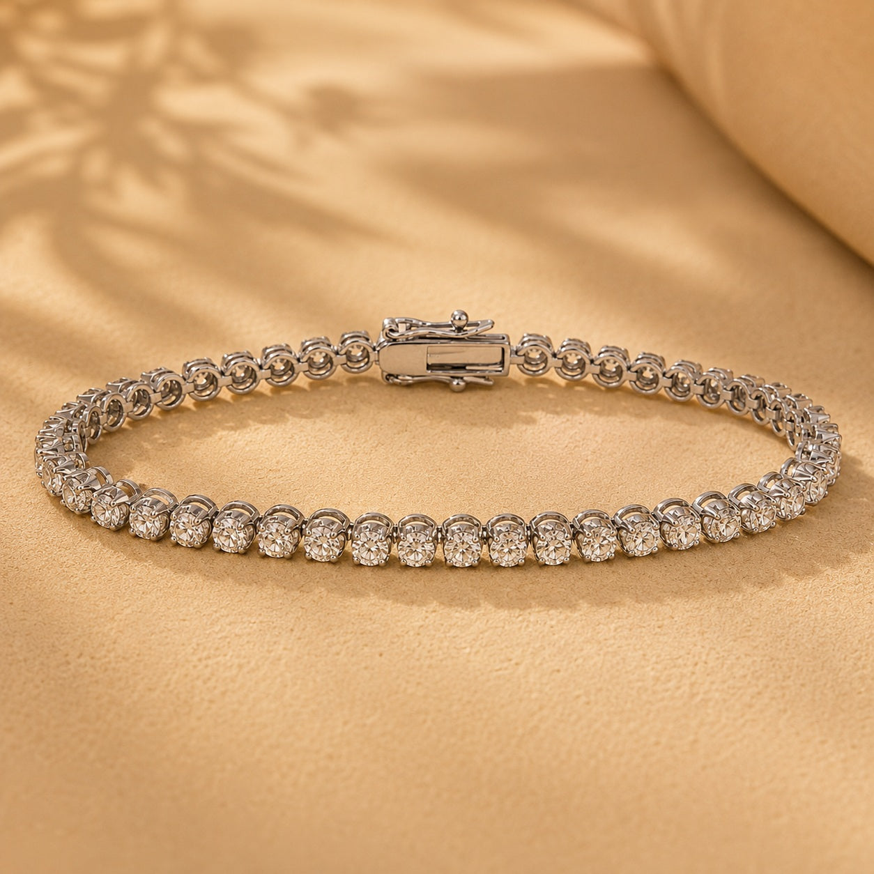 WGI 2.75ct Natural Round Diamond Tennis Bracelet,9K White Gold Ready To Ship