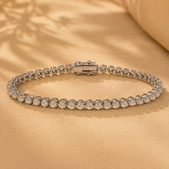 WGI 2.75ct Natural Round Diamond Tennis Bracelet,9K White Gold Ready To Ship