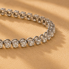 WGI 2.75ct Natural Round Diamond Tennis Bracelet,9K White Gold Ready To Ship