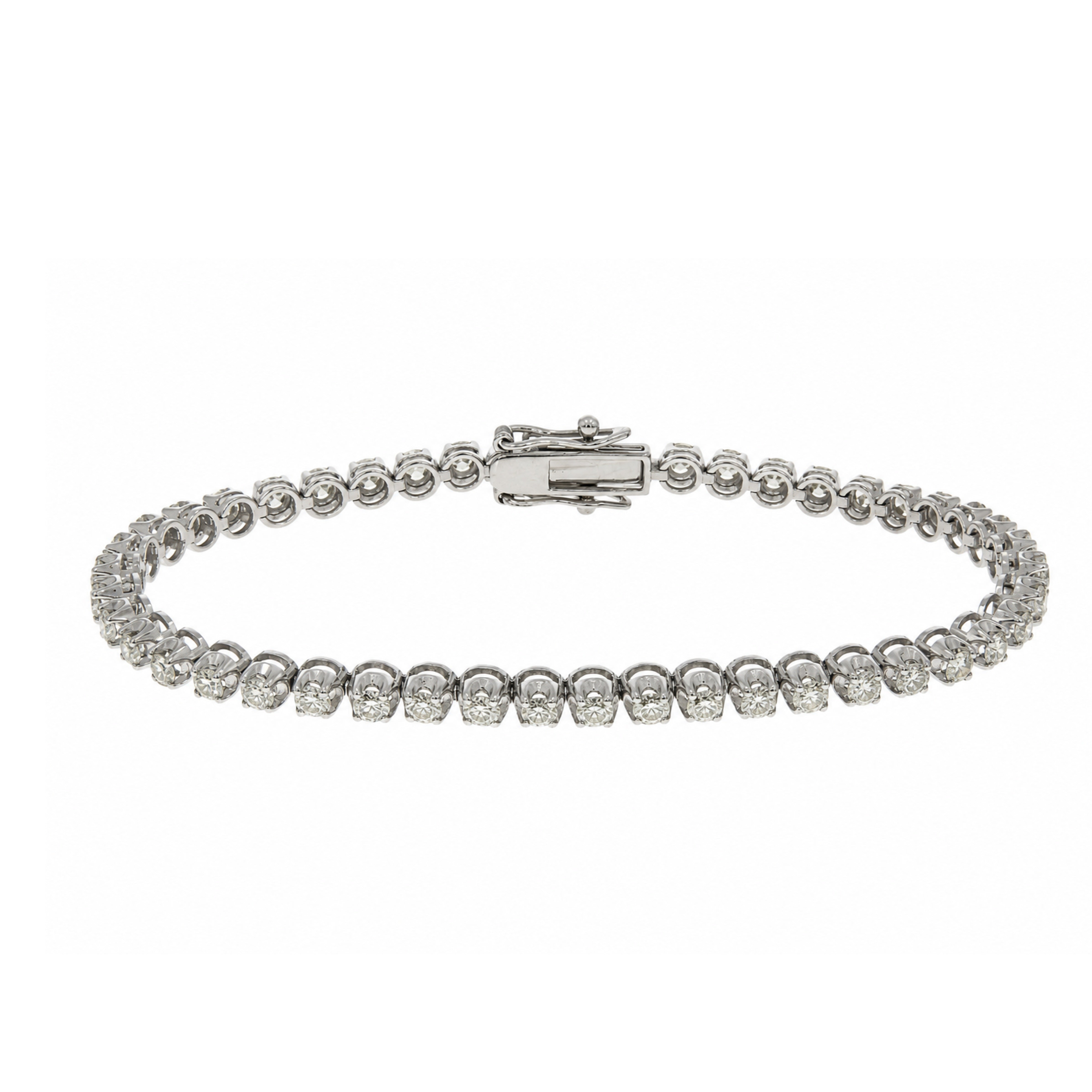 WGI 2.75ct Natural Round Diamond Tennis Bracelet,9K White Gold Ready To Ship