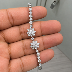 WGI 4.10Carat Natural Round Diamond Everyday Bracelet 950 Platinum Ready To Ship