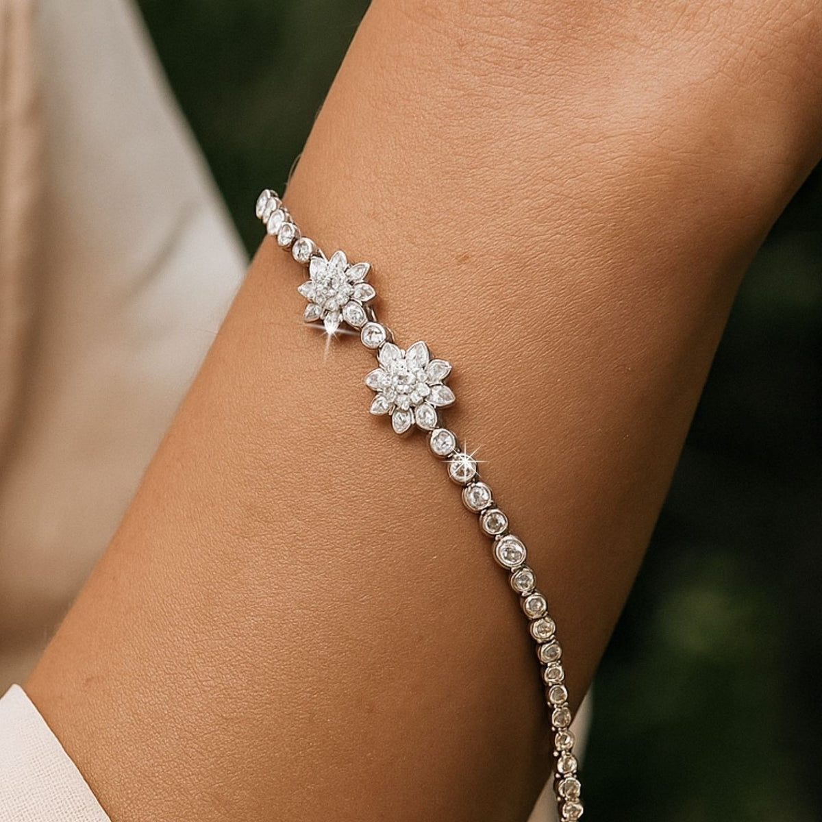 Lab grown diamond tennis bracelet