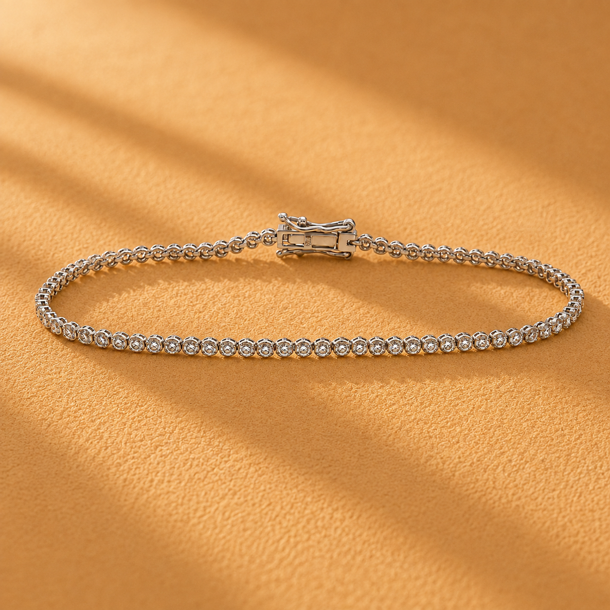 WGI 2.25ct FG/VS-SI Natural Diamond Tennis Bracelet Platinum Ready To Ship 7.5"