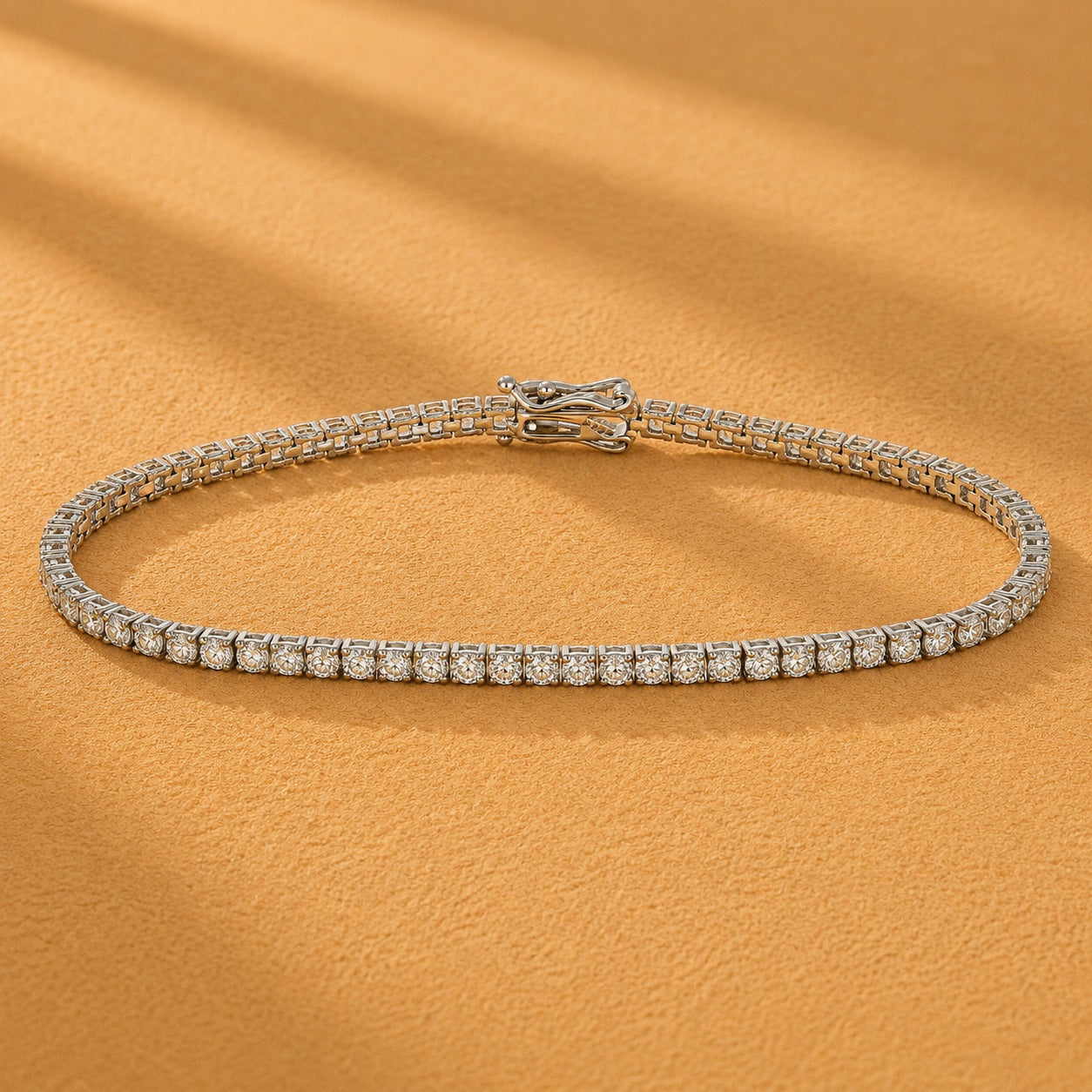 WGI 3.75Ct Natural Round Diamond Tennis Bracelet 18k White Gold Ready To Ship