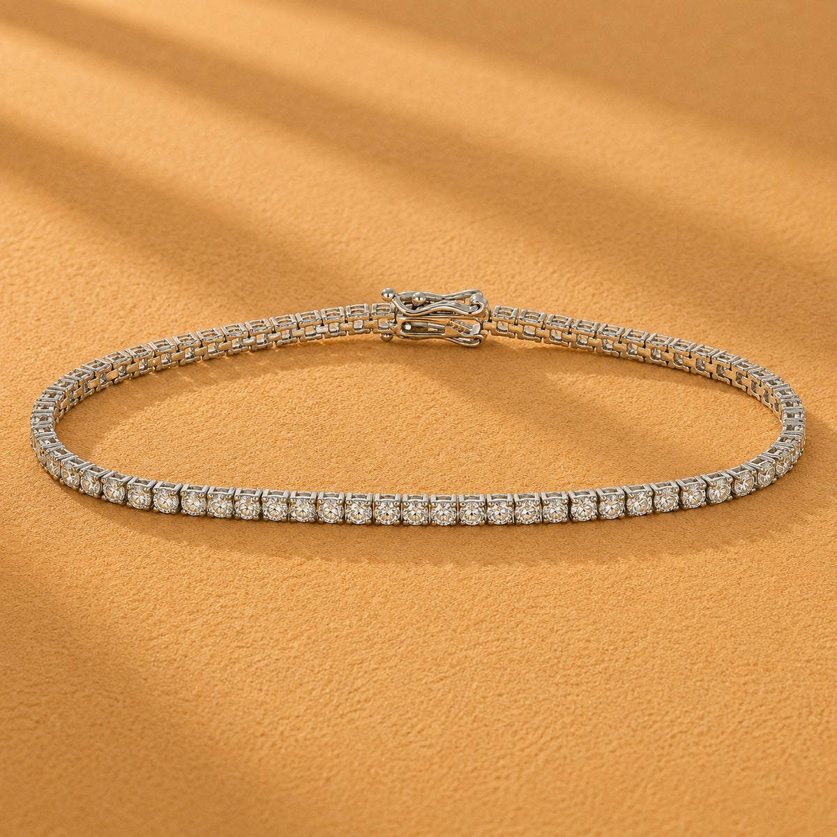 WGI 3.75Ct Natural Round Diamond Tennis Bracelet 18k White Gold Ready To Ship