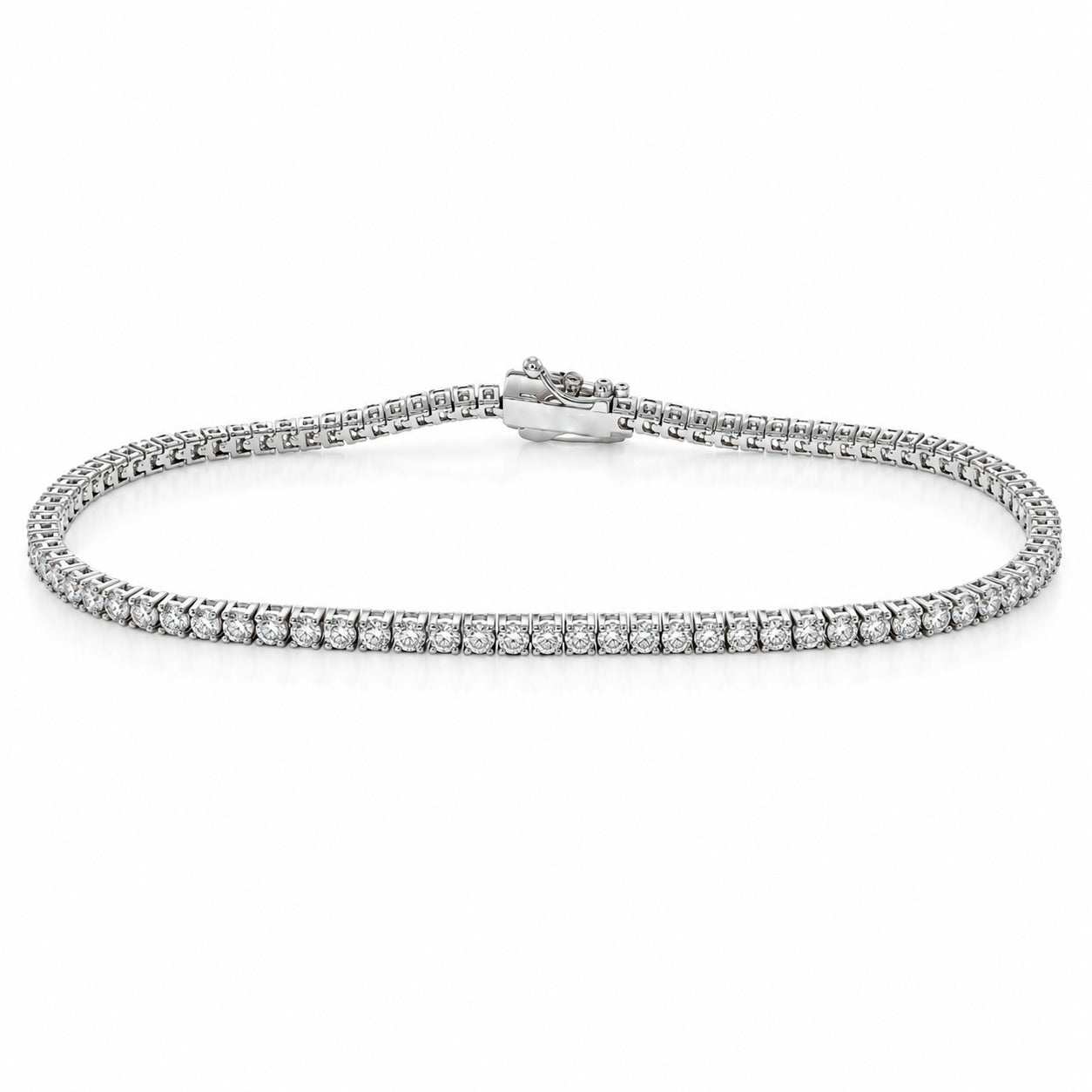 WGI 1.22Ct Natural Round Diamond Tennis Bracelet 18k White Gold Ready To Ship