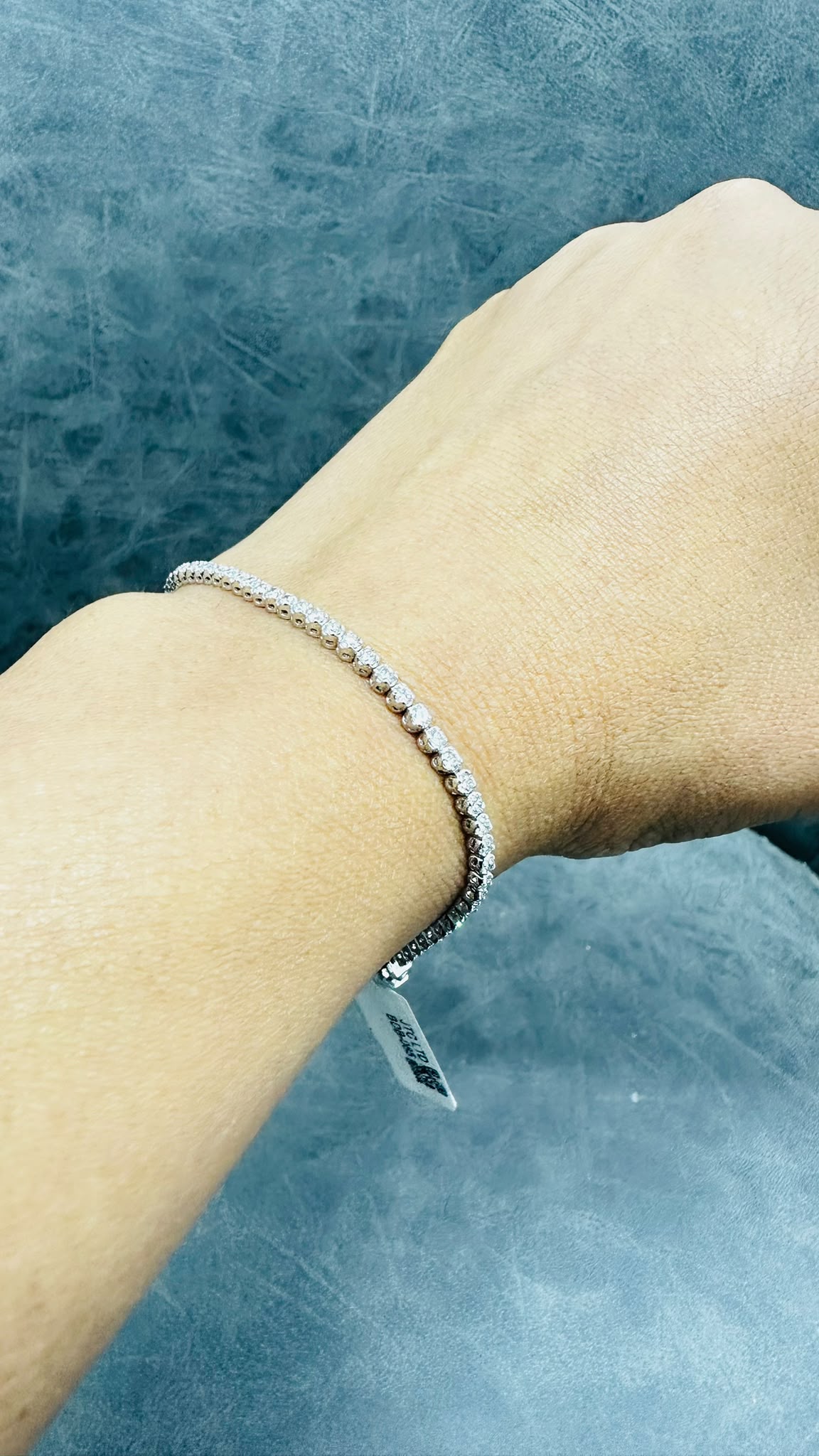 WGI 2.25ct FG/VS-SI Natural Diamond Tennis Bracelet,Platinum Ready To Ship