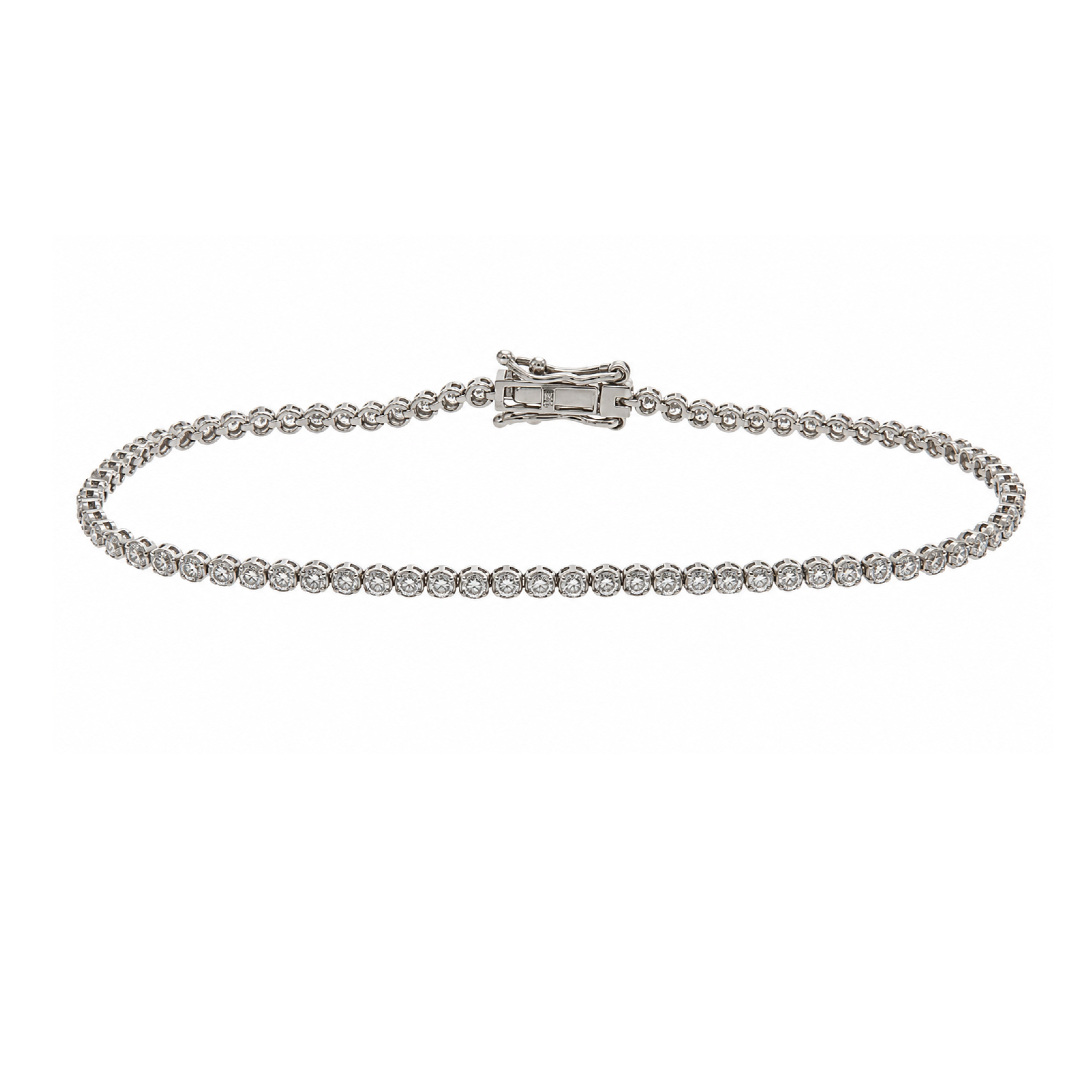 WGI 2.25ct FG/VS-SI Natural Diamond Tennis Bracelet,Platinum Ready To Ship 7.5"
