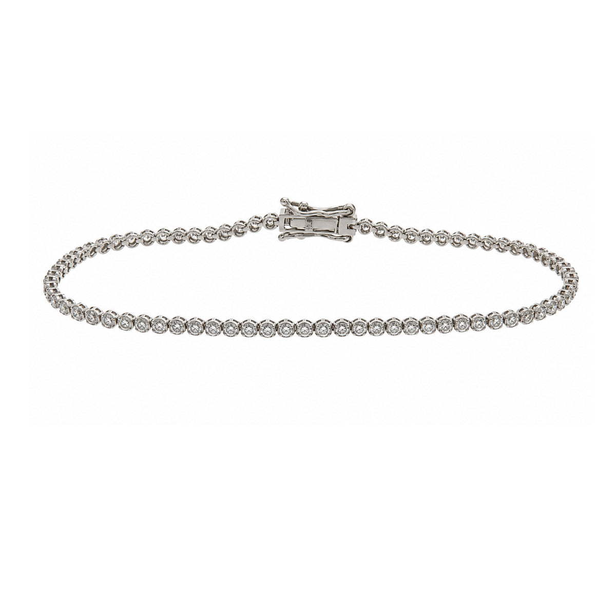 WGI 2.25ct FG/VS-SI Natural Diamond Tennis Bracelet,Platinum Ready To Ship 7.5"