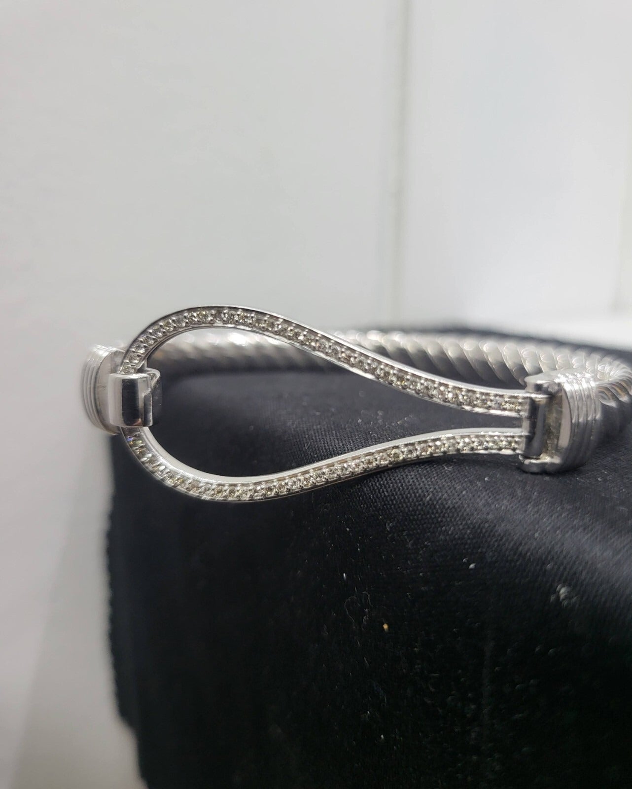 WGI 0.70Carat Natural Round Diamond Eternity Bangle 9k White Gold Ready To Ship