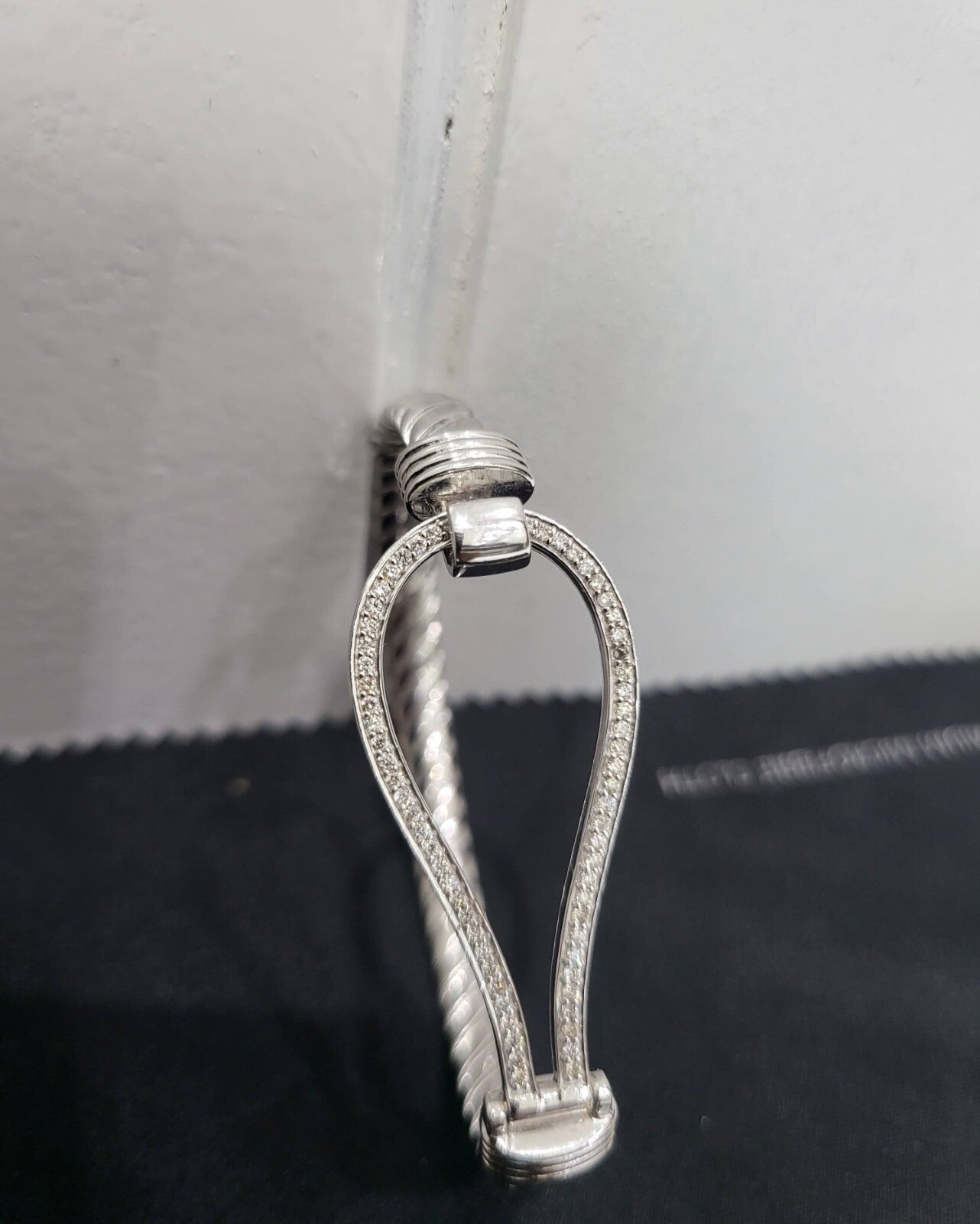 WGI 0.70Carat Natural Round Diamond Eternity Bangle 9k White Gold Ready To Ship