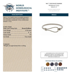WGI 0.70Carat Natural Round Diamond Eternity Bangle 9k White Gold Ready To Ship