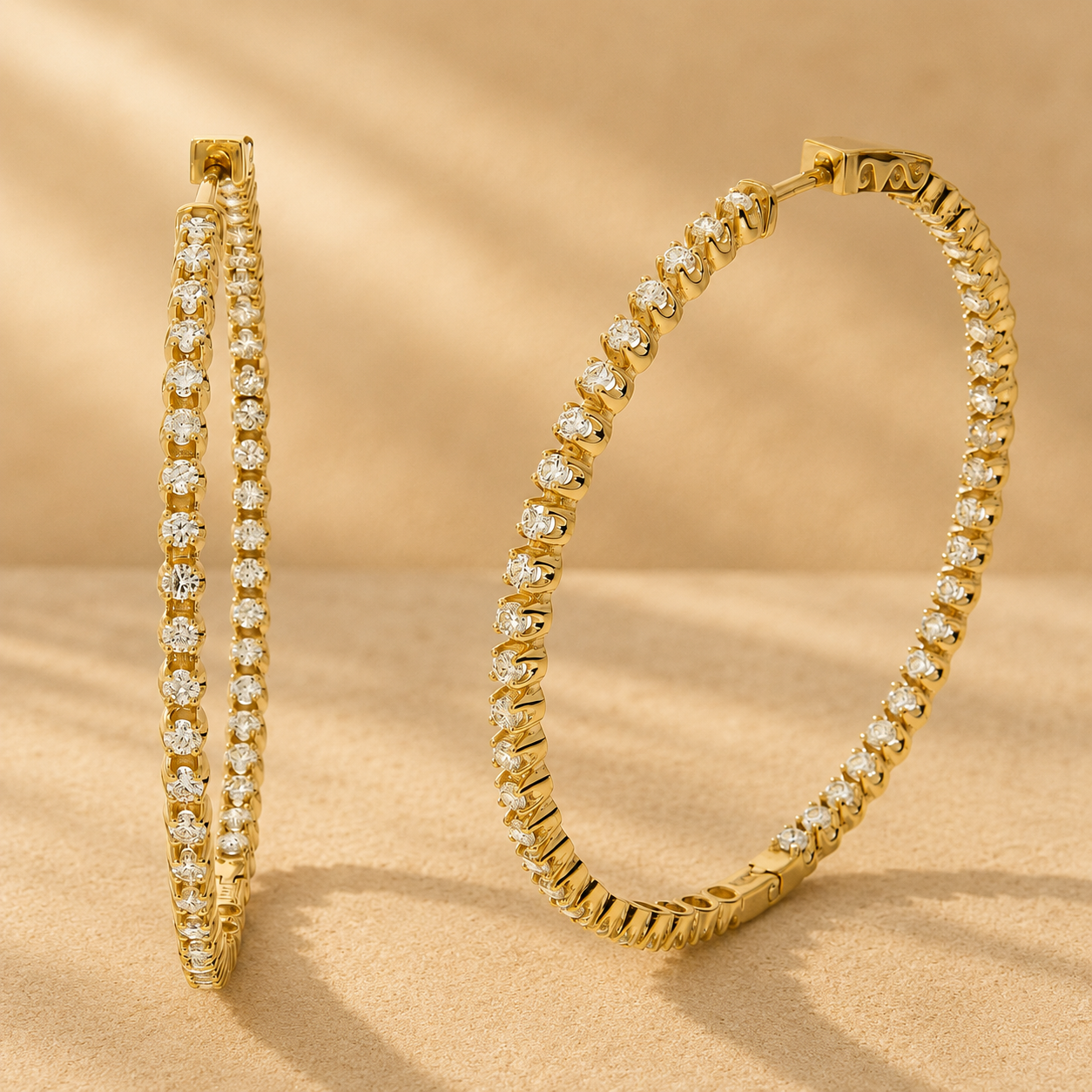 WGI 2.50Ct Natural Round Diamond Hoop Earring 9k White Gold Ready To Ship