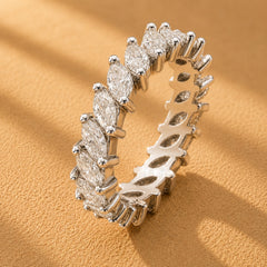 WGI 2.50Ct Natural Marquise Diamond Full Etenrity Ring 950 Platinum Ready To Ship