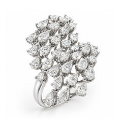 WGI 2.76Ct Natural Pear Diamond Fancy Ring 14k White Gold Ready To Ship