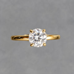 IGI 1.51Carat D/VS Lab Grown Round Diamond Solitaire Ring 18k Yellow Gold Ready To Ship