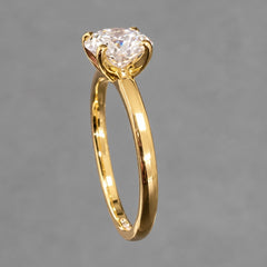 IGI 1.51Carat D/VS Lab Grown Round Diamond Solitaire Ring 18k Yellow Gold Ready To Ship