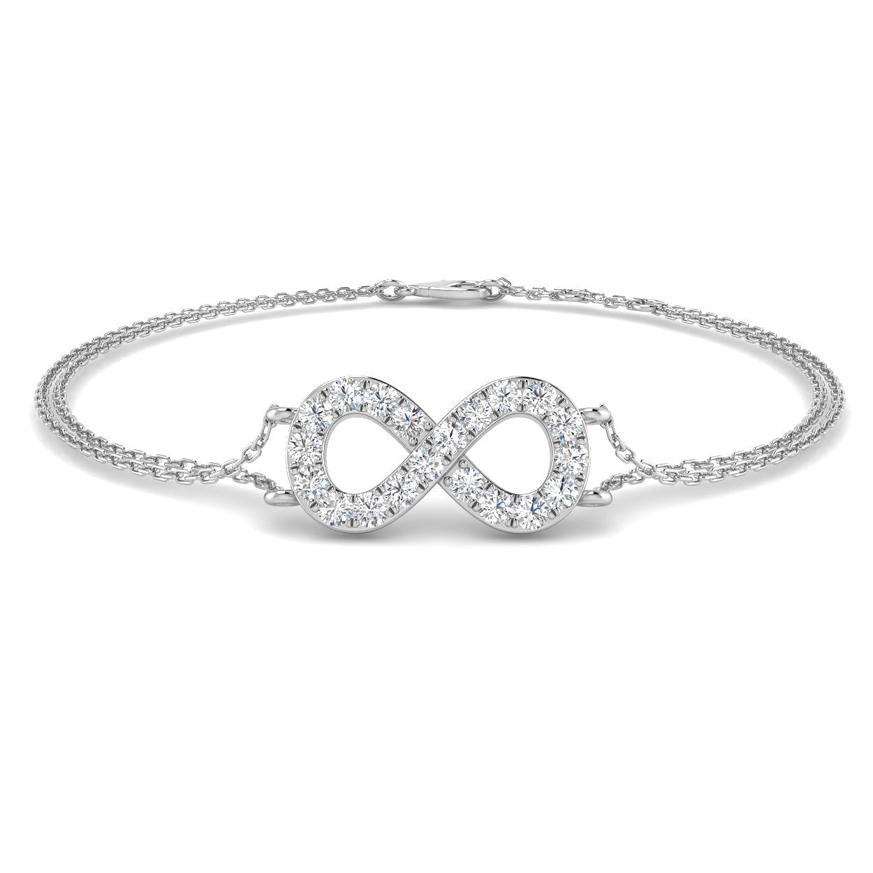 0.5 Carat D-E/VS Lab Grown Round Diamond Everyday Bracelet 9k White Gold ,Ready To Ship