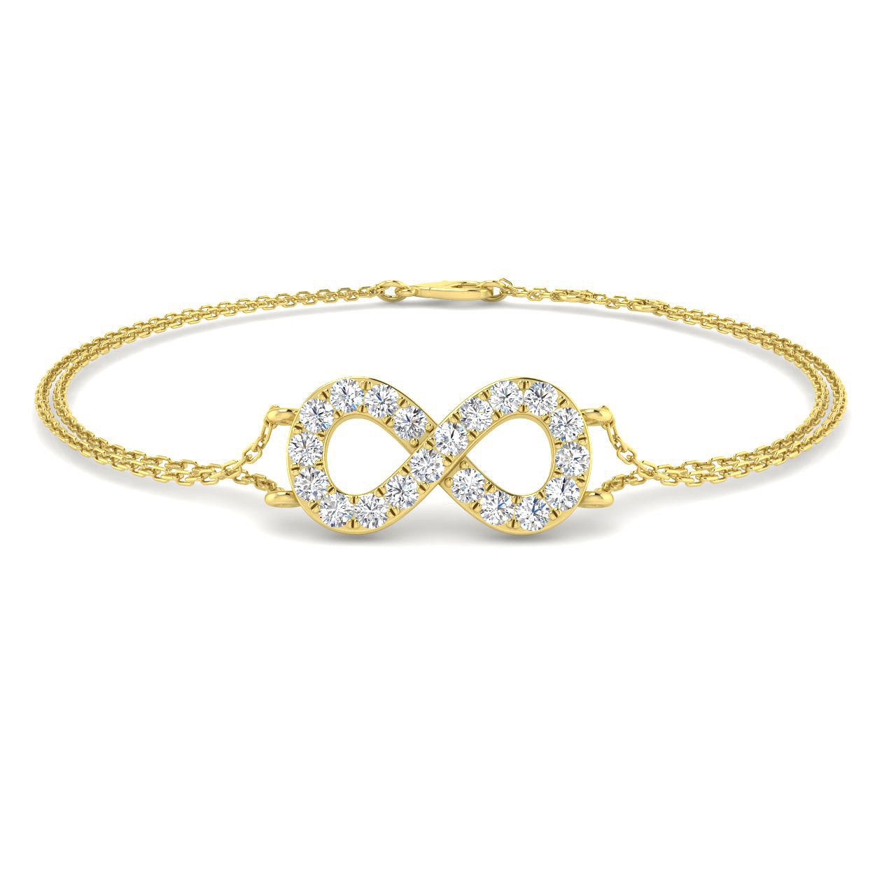 9ct Yellow Gold 0.5ct Lab Grown Diamond Bracelet - Elegant Design 7.1"