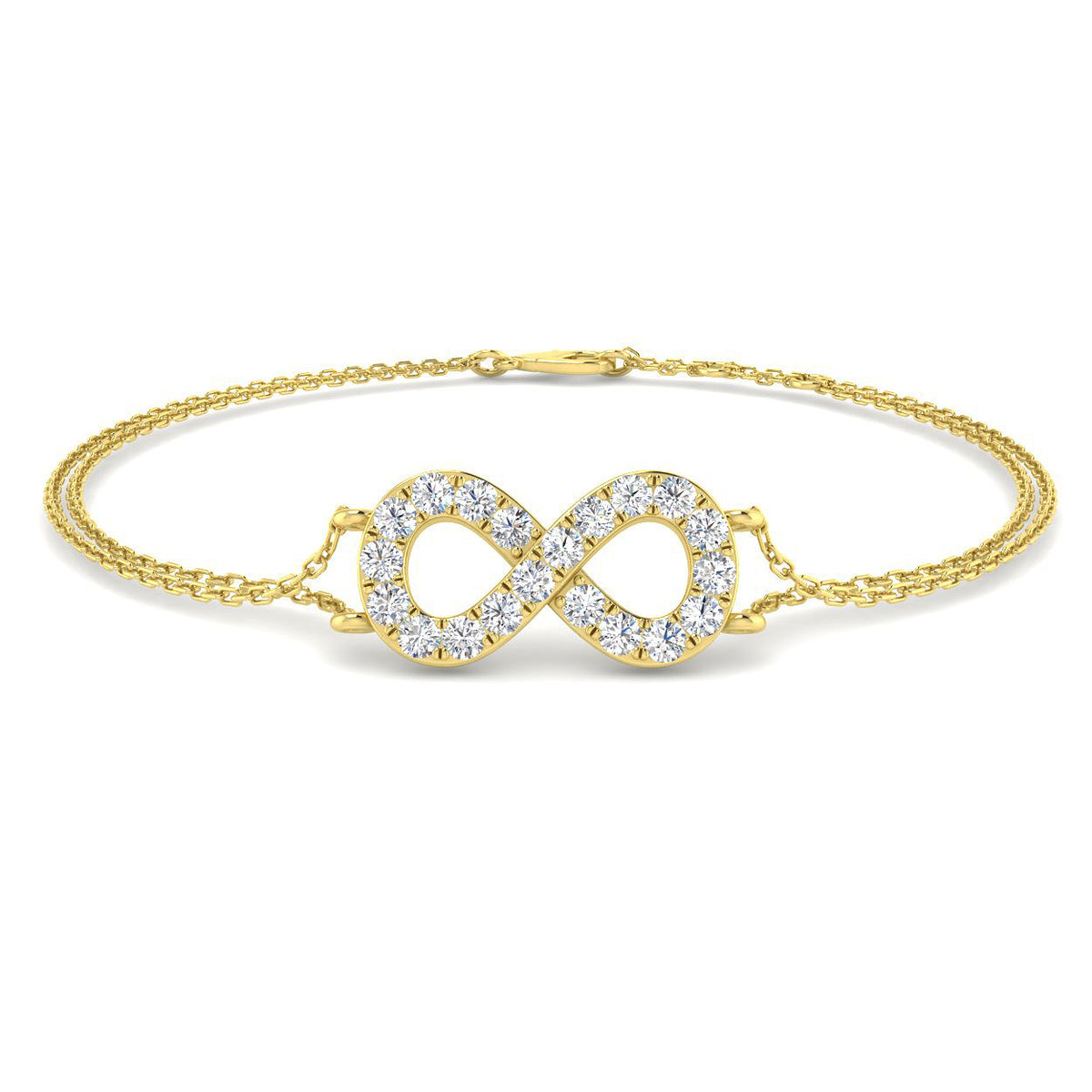 9ct Yellow Gold 0.5ct Lab Grown Diamond Bracelet - Elegant Design 7.1"