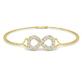 9ct Yellow Gold 0.5ct Lab Grown Diamond Bracelet - Elegant Design 7.1"