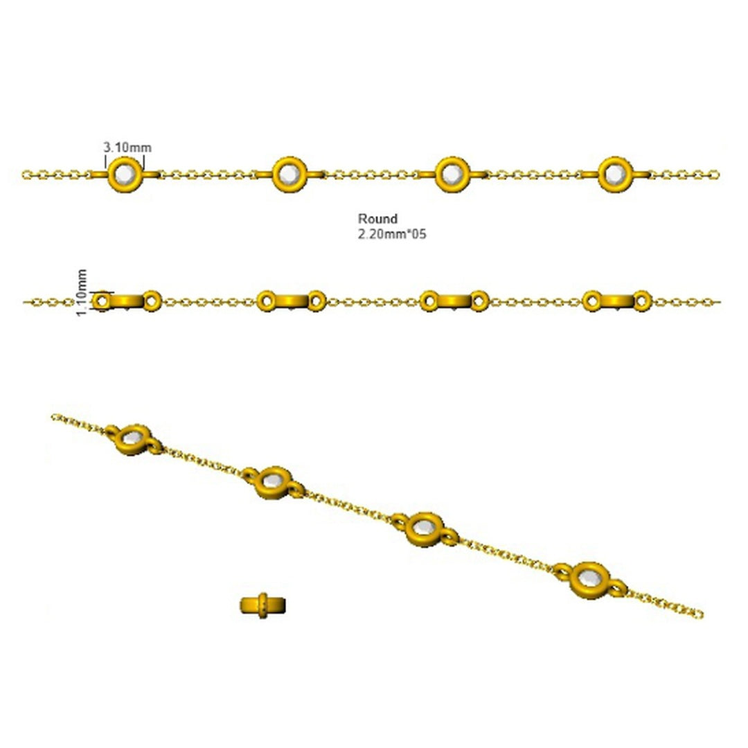 0.30Ct Round Ruby & Diamond Designer Bracelet 9k Yellow Gold Ready To Ship