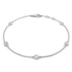 0.20 Ct D-E/VS Lab Grown Diamond Everyday Bracelet 9k White Gold Ready To Ship