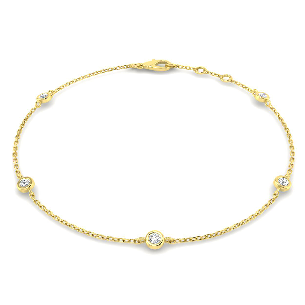 0.20 Ct D-E/VS Lab Grown Diamond Everyday Bracelet 9k Yellow Gold Ready To Ship