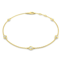 0.20 Ct D-E/VS Lab Grown Diamond Everyday Bracelet 9k Yellow Gold Ready To Ship