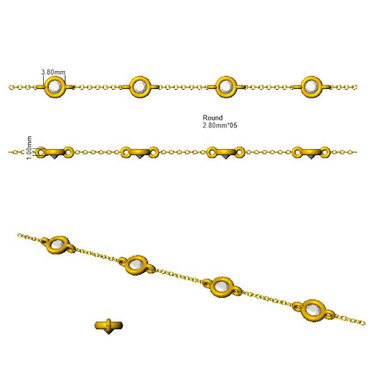 0.40 Ct D-E/VS Lab Grown Diamond Everyday Bracelet 9k Yellow Gold Ready To Ship