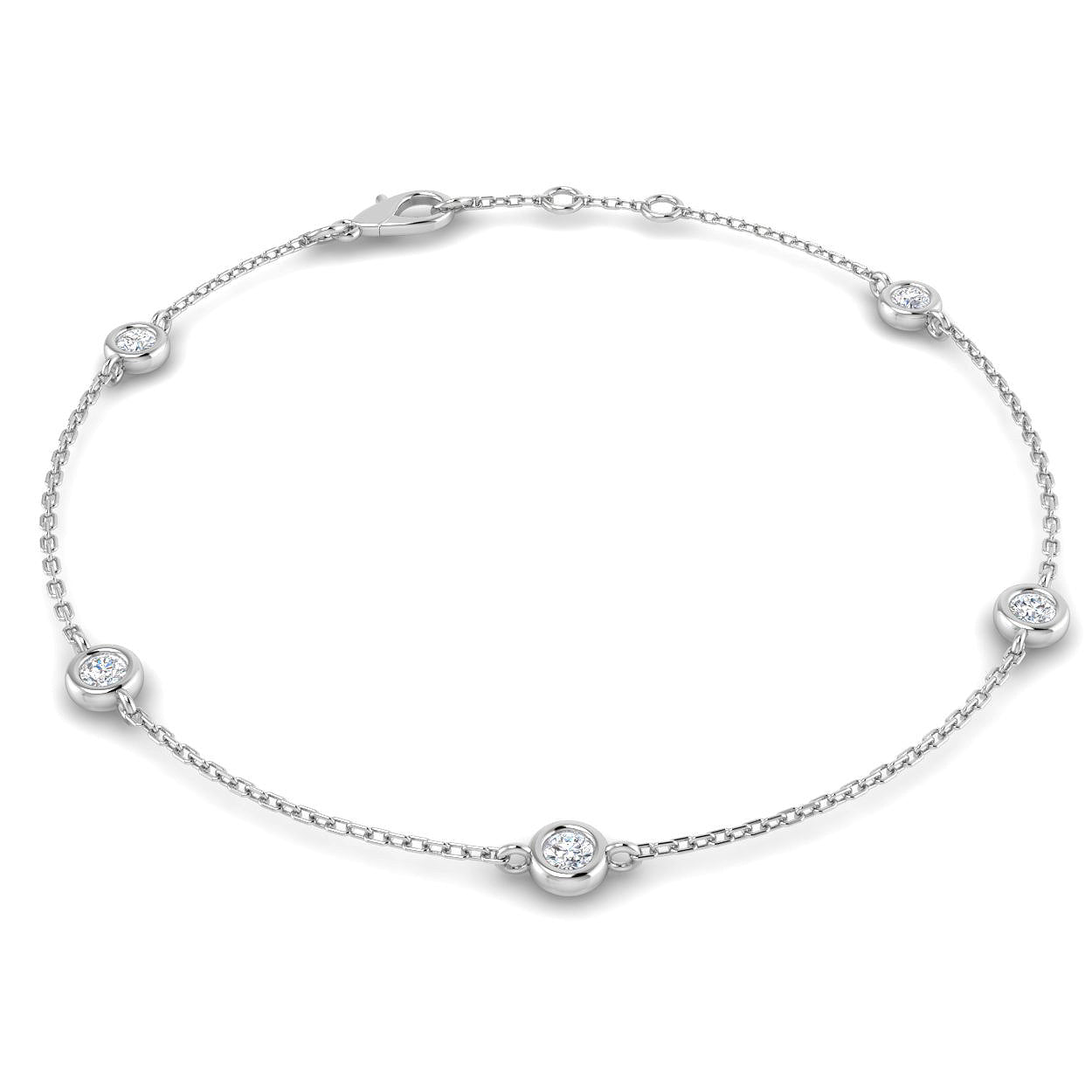 0.40 Ct D-E/VS Lab Grown Diamond Everyday Bracelet 9k White Gold Ready To Ship
