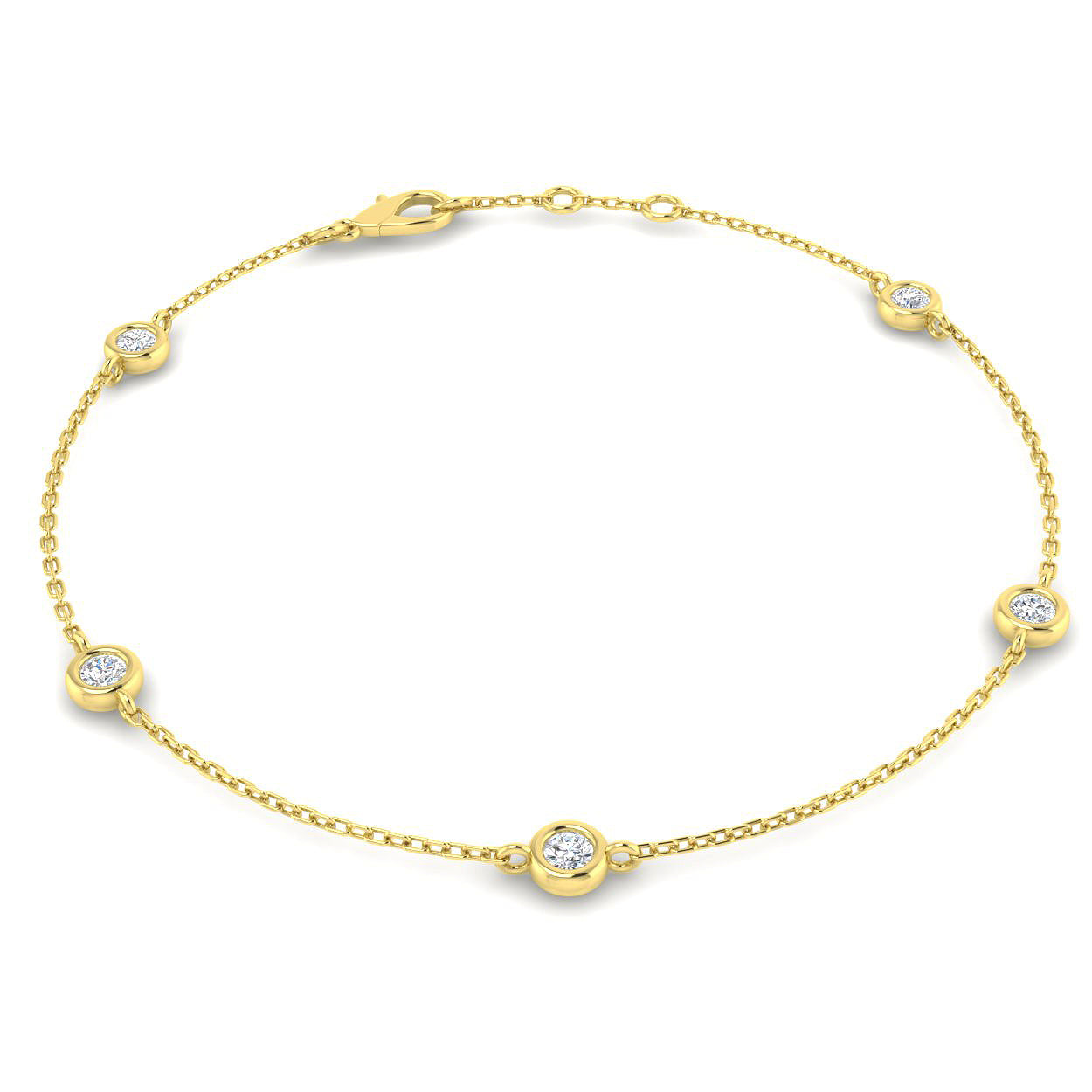 0.40 Ct D-E/VS Lab Grown Diamond Everyday Bracelet 9k Yellow Gold Ready To Ship