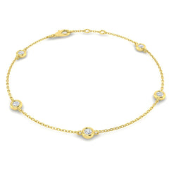 0.40 Ct D-E/VS Lab Grown Diamond Everyday Bracelet 9k Yellow Gold Ready To Ship