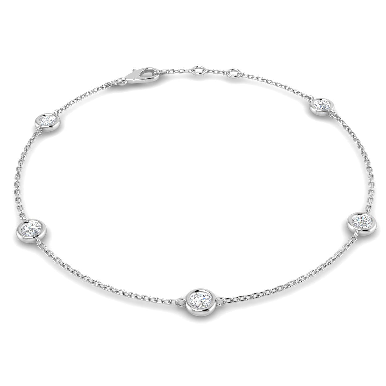 0.60 Ct D-E/VS Lab Grown Diamond Everyday Bracelet 9k White Gold Ready To Ship