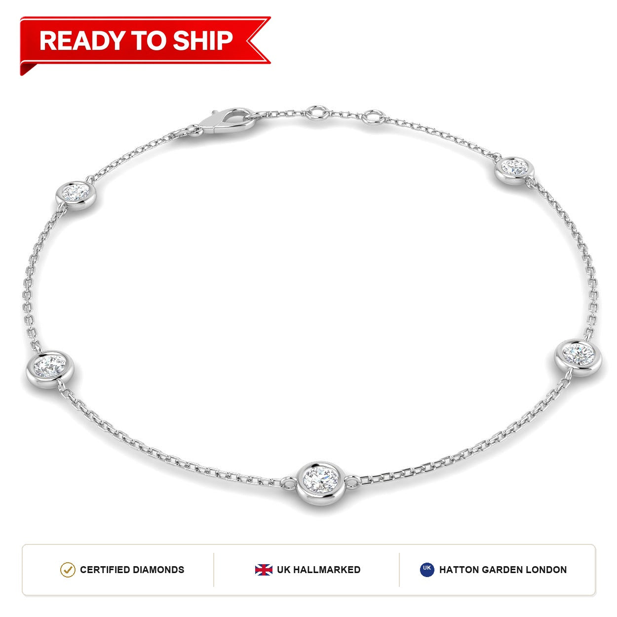 Lab grown diamond tennis bracelet