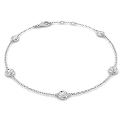 0.60 Ct D-E/VS Lab Grown Diamond Everyday Bracelet 9k White Gold Ready To Ship