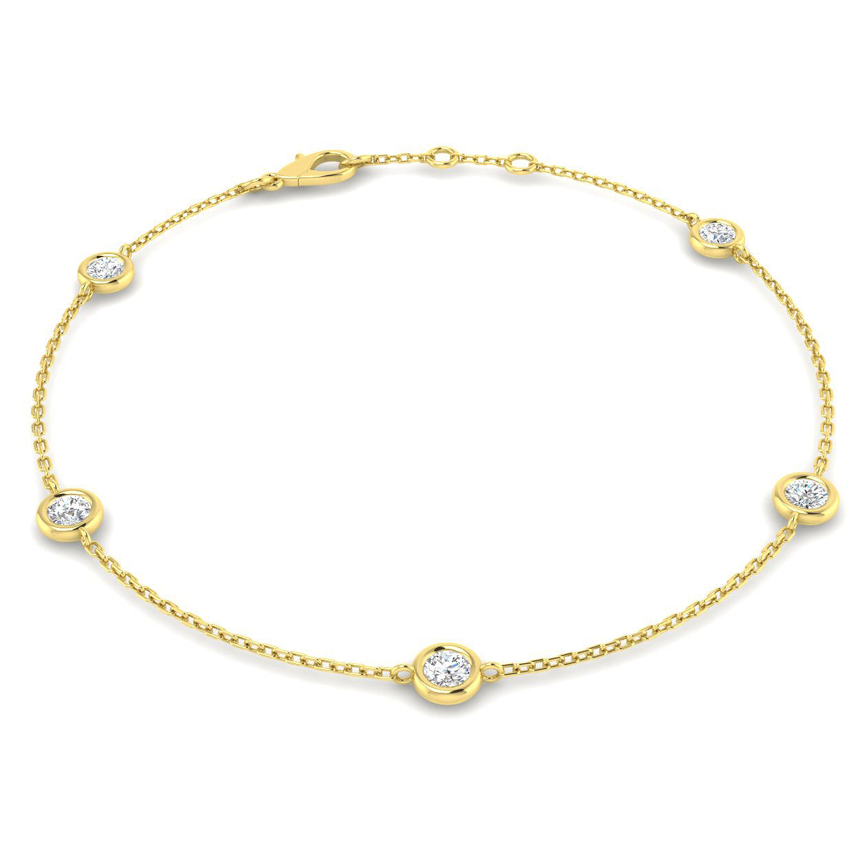 0.60 Ct D-E/VS Lab Grown Diamond Everyday Bracelet 9k Yellow Gold Ready To Ship